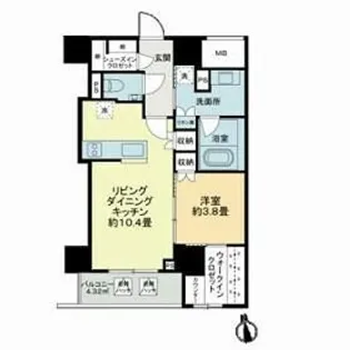 Brun Pilier日本橋【8階】の間取り