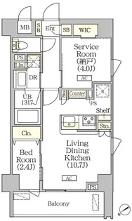 ORSUS清澄白河リバーフロント【7階】の間取り