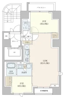 フォレ麻布十番【5階】の間取り