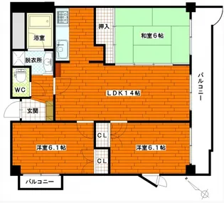 広島県広島市西区南観音8【マンション】の間取り