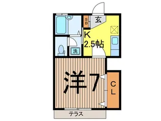 サニ-フラット【1階】の間取り