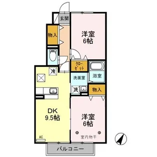 ローズコート西三島【1階】の間取り