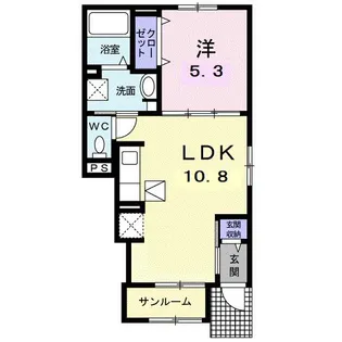 ル ソレイユ【1階】の間取り