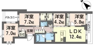 フェリシード野沢【3階】の間取り
