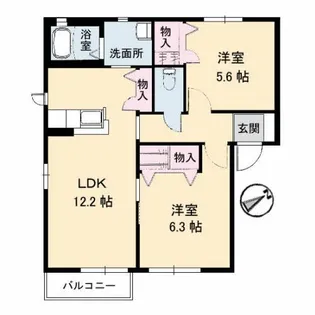 カンナビーK A棟【2階】の間取り