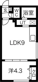 ラフィーネ円山公園・華【2階】の間取り