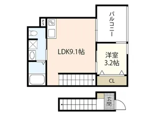 K39パウリスタ戸坂【2階】の間取り