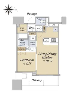シティタワー大阪本町【15階】の間取り