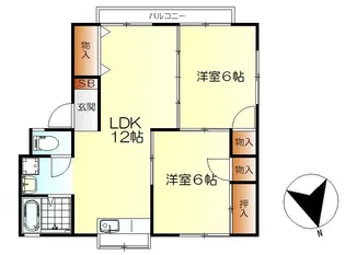 エクセル溝島【2階】の間取り