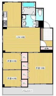 新町マンション【4階】の間取り