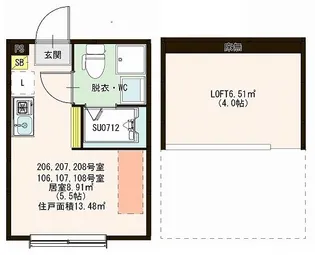 ハーモニーテラス練馬II【2階】の間取り