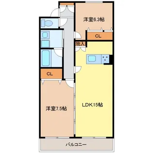 コーポハルラサン 南棟【1階】の間取り
