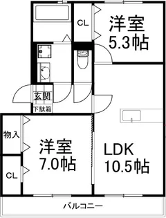 saint-fleur【2階】の間取り