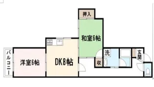 ロイヤルコート中道【3階】の間取り