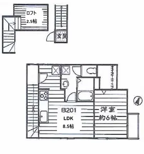 無添加タウン葛飾B棟【2階】の間取り