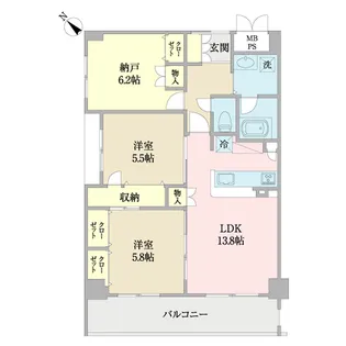 ラ・ロッサミエル【3階】の間取り