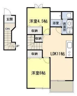 ドリームズカムトゥルー沓掛I【2階】の間取り