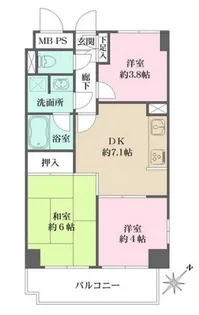 藤和シティホームズ新宿余丁町【4階】の間取り