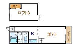 月光荘 2号館【1階】の間取り