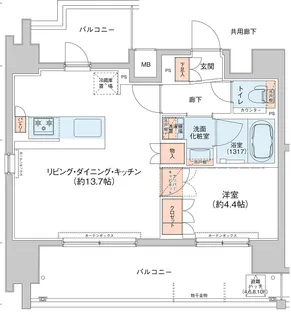 アジールコート新高円寺【4階】の間取り