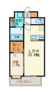 ルホソ山王【4階】の間取り