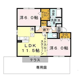 エバーグリーン【1階】の間取り