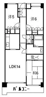 サーパス上足洗【5階】の間取り