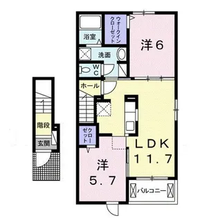 カーサ アル ソーレII【2階】の間取り