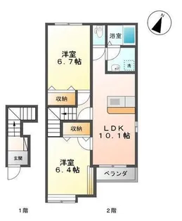 サニーテラス【2階】の間取り
