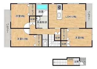 サニーコースト【2階】の間取り