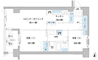 ガーデニエール砧レジデンス【2階】の間取り