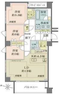 ザ・パークハウス千代田六番町【7階】の間取り