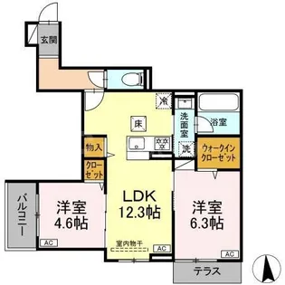 セレスティア鹿浜【3階】の間取り