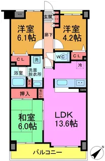 グランドパレス37【4階】の間取り