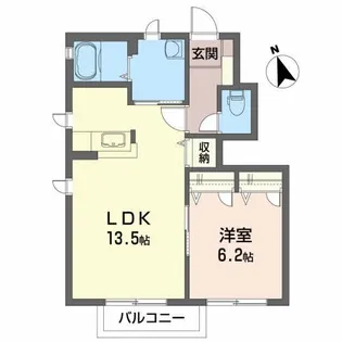オリーブ シェイドA【1階】の間取り