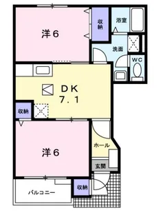 ル・シエルB【1階】の間取り