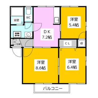 フレグランス恵 E棟【1階】の間取り