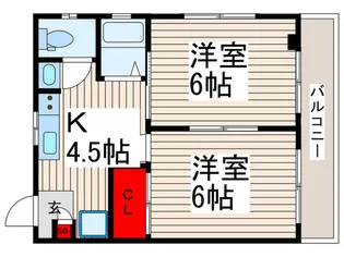 勝田第二マンション【2階】の間取り