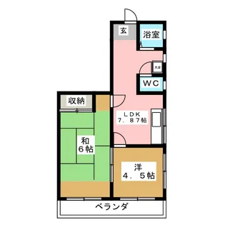 エメラルドハイツC【1階】の間取り