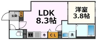 リーデンス名古屋駅西【2階】の間取り