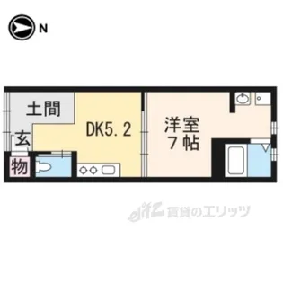 エルベコート東山七条【1階】の間取り