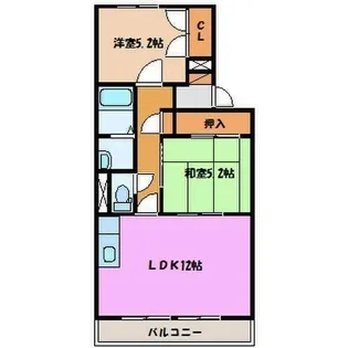 シャトー粟島【2階】の間取り