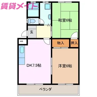 グリーンハイツ【2階】の間取り