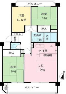 京王めじろ台マンションD棟【4階】の間取り
