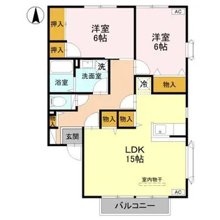 ニューメゾンド・クレール B【1階】の間取り
