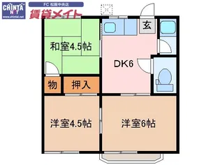 コーポ オリエント ウエカワ【1階】の間取り