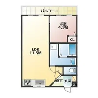 ハイツ禎紫園B【1階】の間取り
