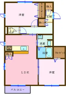 キャリコガーデン【2階】の間取り