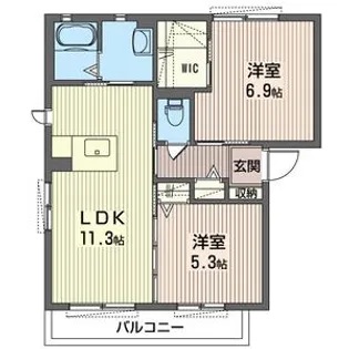 ShaMaison ブリティッシュヒルズ202号室【2階】の間取り