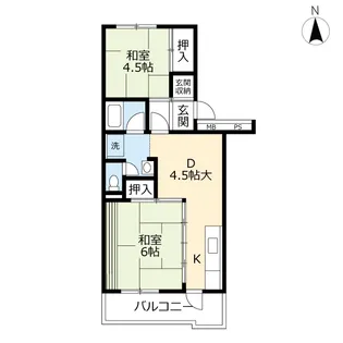 UR到津南【5階】の間取り
